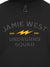 Jamie West Club Hoodie Applique Zip-up - Black
