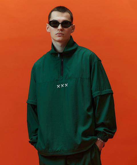 Jamie West Detachable Half Zip-up Anorak - Green