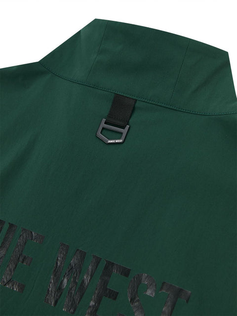 Jamie West Half Zip-up Ventilation Stand Collar P-Shirts - Green
