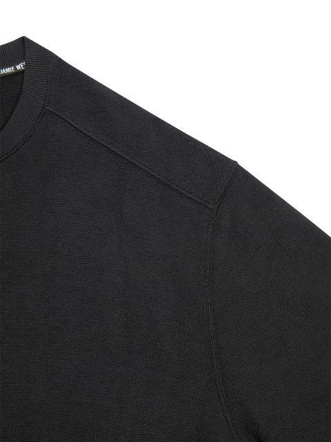 Jamie West Henley-Neck Pocket Knit MTM - Black