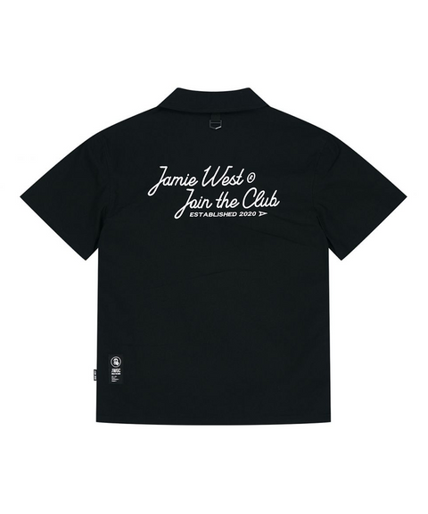 Jamie West JWGC Lettering Open Collar Set-up Shirts - Black