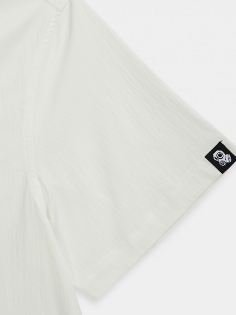 Jamie West Lettering Open Collar Shirts - White