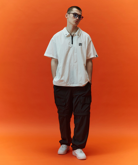 Jamie West Nylon Halfzipup P-Shirts - White