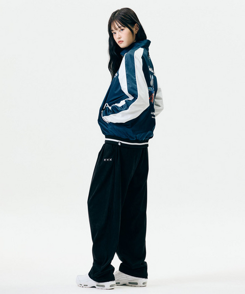 Jamie West Reversible Highneck Souvenir Jacket - Blue