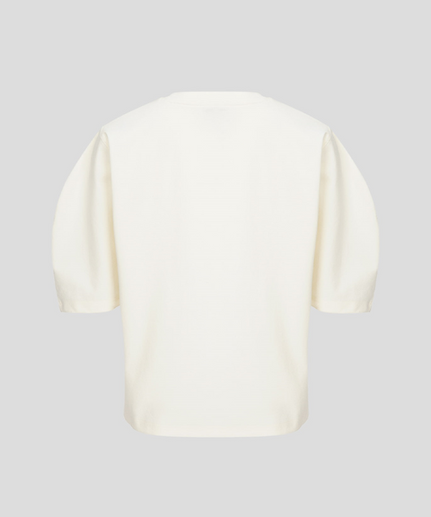 KANDINI Fluffy Logo Puff Tee - Cream