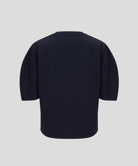 KANDINI Fluffy Logo Puff Tee - Navy