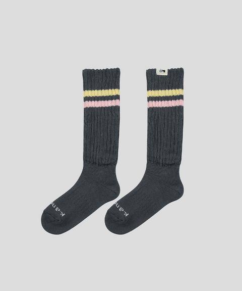 KANDINI Ribbed Stripe Crew Socks - 2 Colors