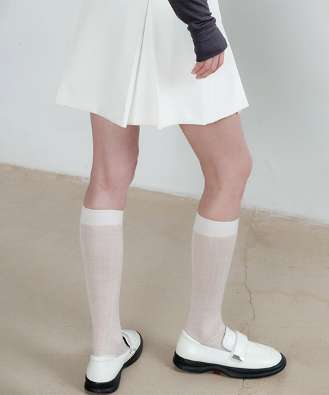 Anell Golf Lin Knit Socks - Ivory