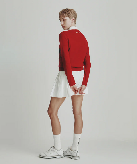 MCC Women's Argyle Crew Neck Sweater - Red
