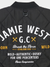 Jamie West Lettering Quilted Detachable Jumper - Black