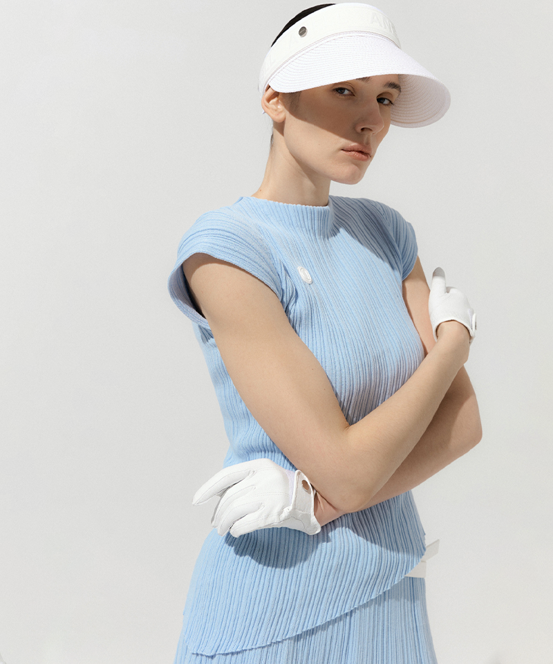 Anell Golf Miyake Cool Pleats Top - Blue