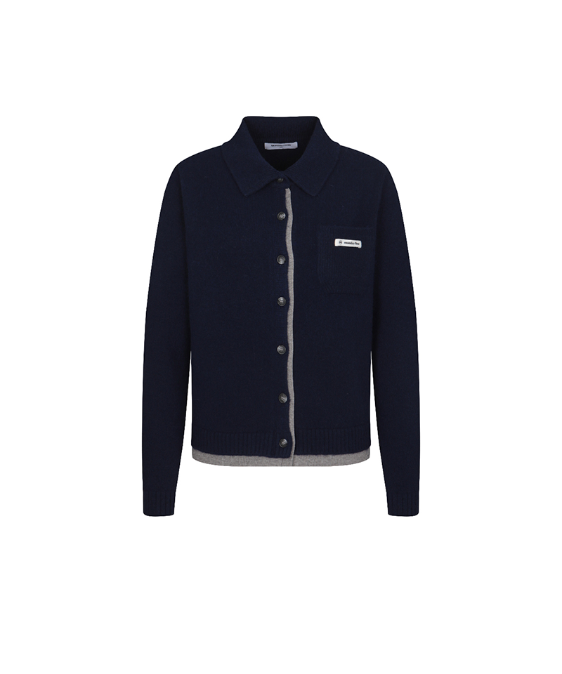 Monday Flow Button-Up Knit Cardigan - Navy