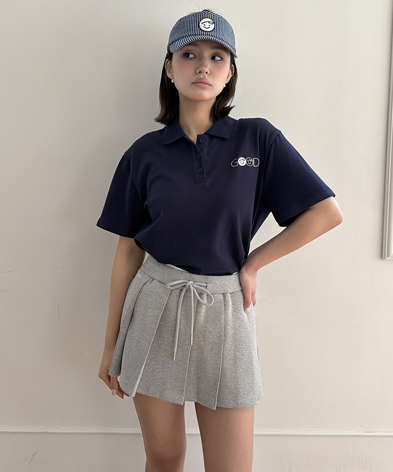 PIV'VEE Club Embroidery PK Shirt - Ocean Navy
