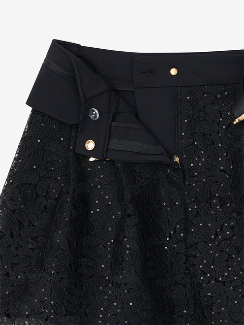 GFJ Golf Women's  Lace Layer Skirt - Black