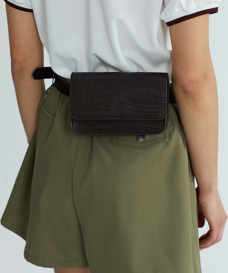 Monday Flow Urban Croco Belt Bag - Dark Brown