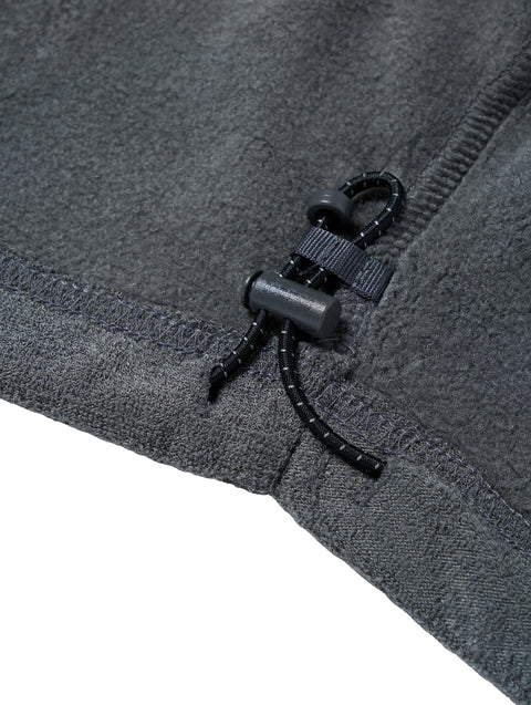 Goal Studio Women's Terry Fleece Cropped Full Zip-Up Hoodie - Charcoal
