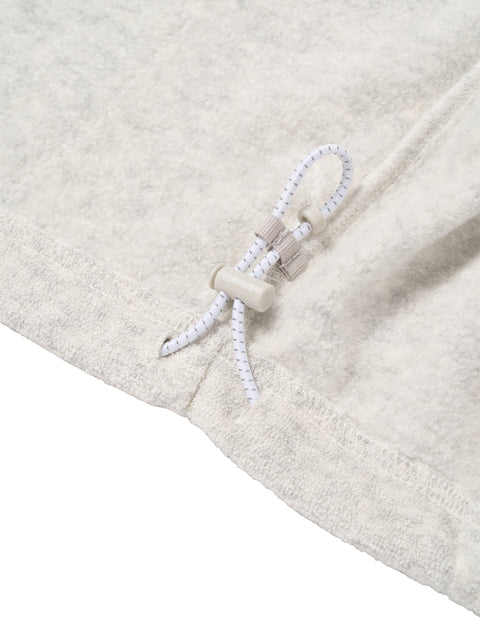 Goal Studio Women's Terry Fleece Cropped Full Zip-Up Hoodie - Oatmeal