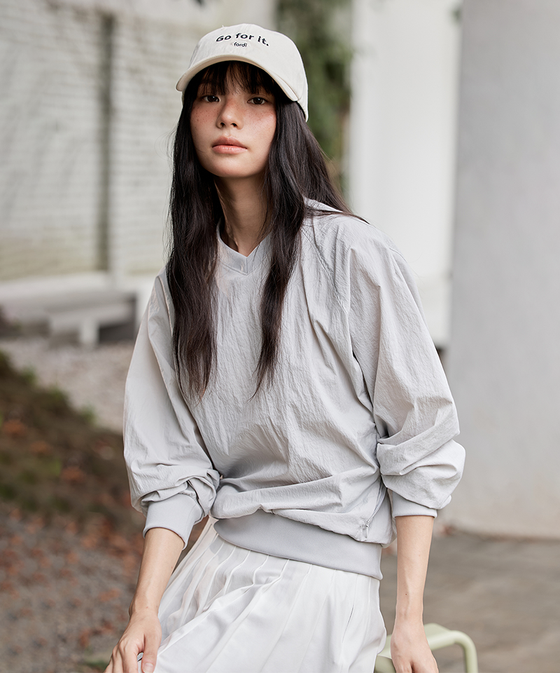 FORDI Wind V-Neck Man-To-Man - Gray