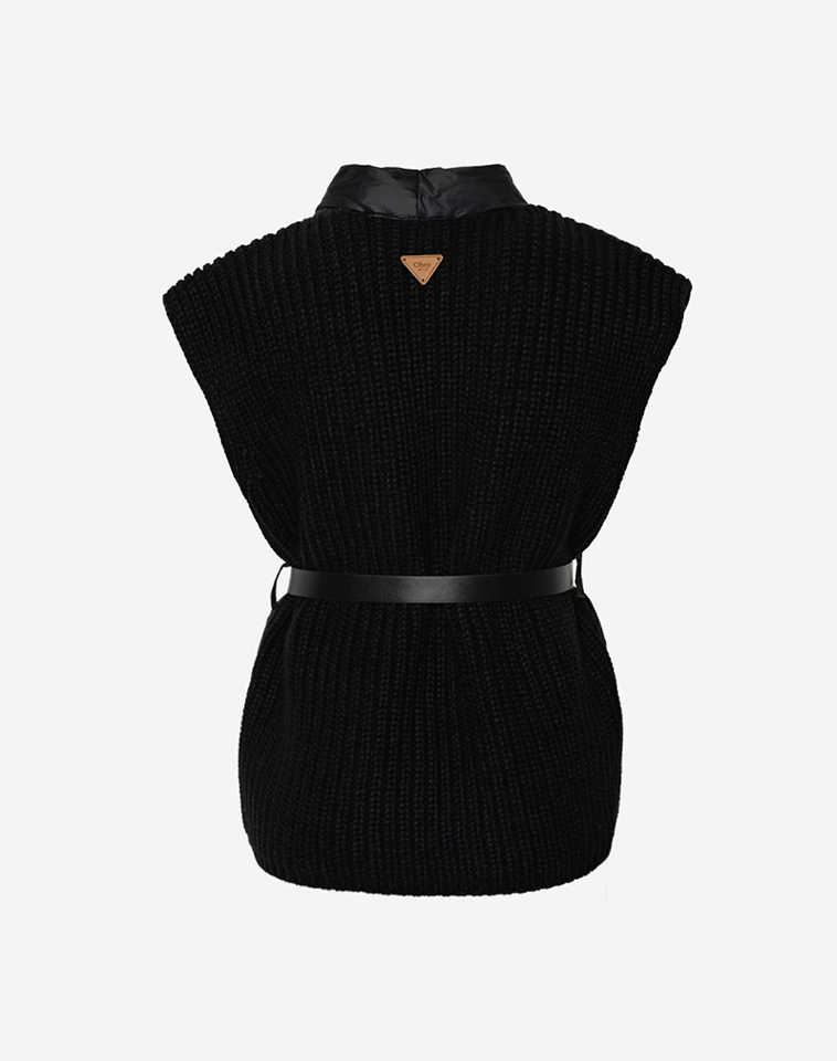 OBER Golf Women's Layered Padded Knit Vest - Black