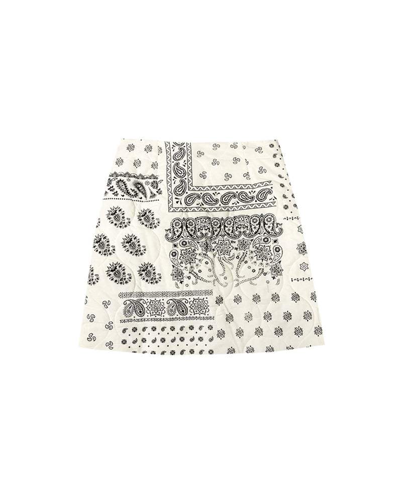 BENECIA 12 Bandana Quilted Skirt - Ivory