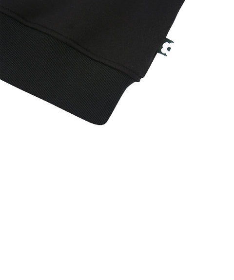 AVEN Round Neck Semi-Crop Sweatshirt - Black