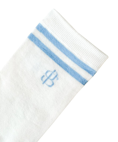 POSHERD Labe Pile Cushion Knee Socks - White