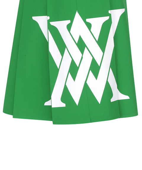 ANEW Golf: Women Big Logo Pleats Middle Long Skirt - Green