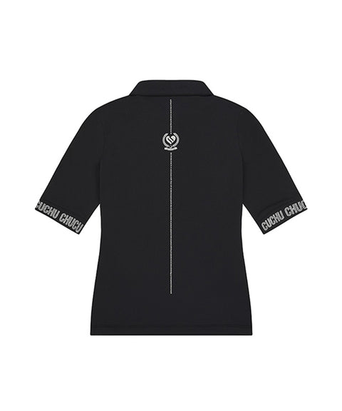 CHUCUCHU Logo Hotpiece Polo T-Shirt - Black