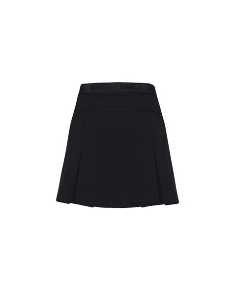 [Warehouse Sale]  Anell Golf Clash Tuck Skirt - Black