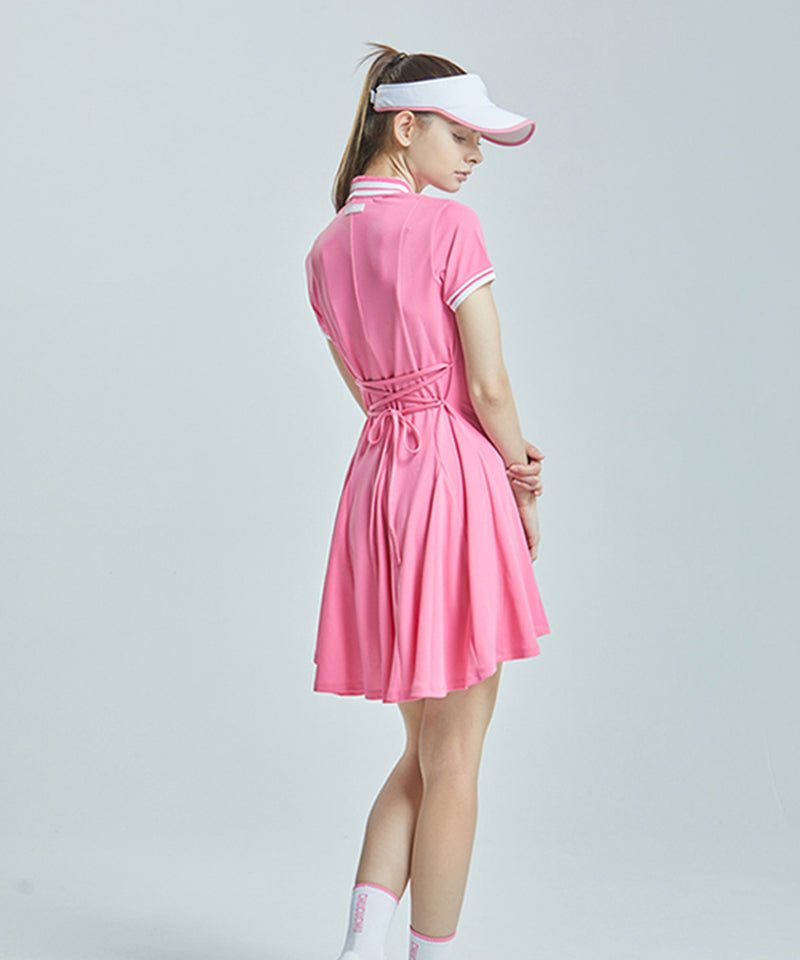 CHUCUCHU Flare Collar Dress - Pink