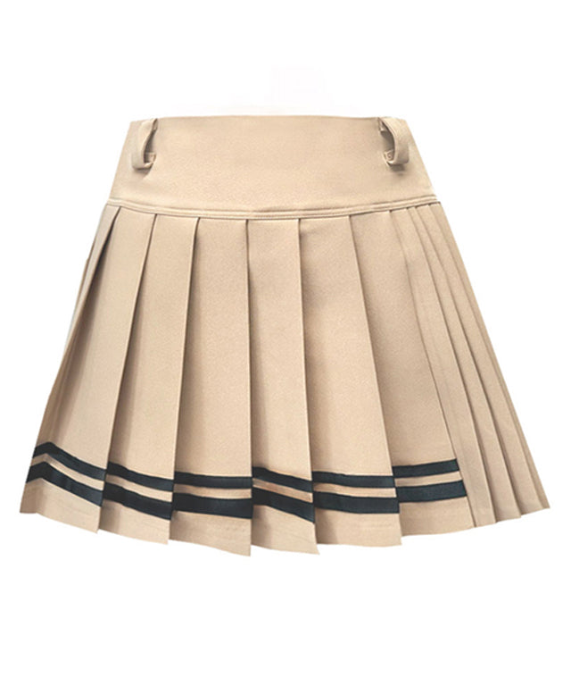 MAGIA Double Line Pleated Golf Skirt - Beige