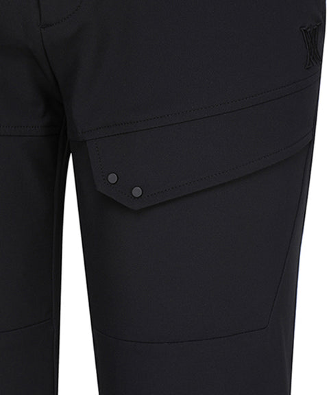 [Warehouse Sale] ANEW Golf: Men A Diagonal Line Incision Long Pants - Black