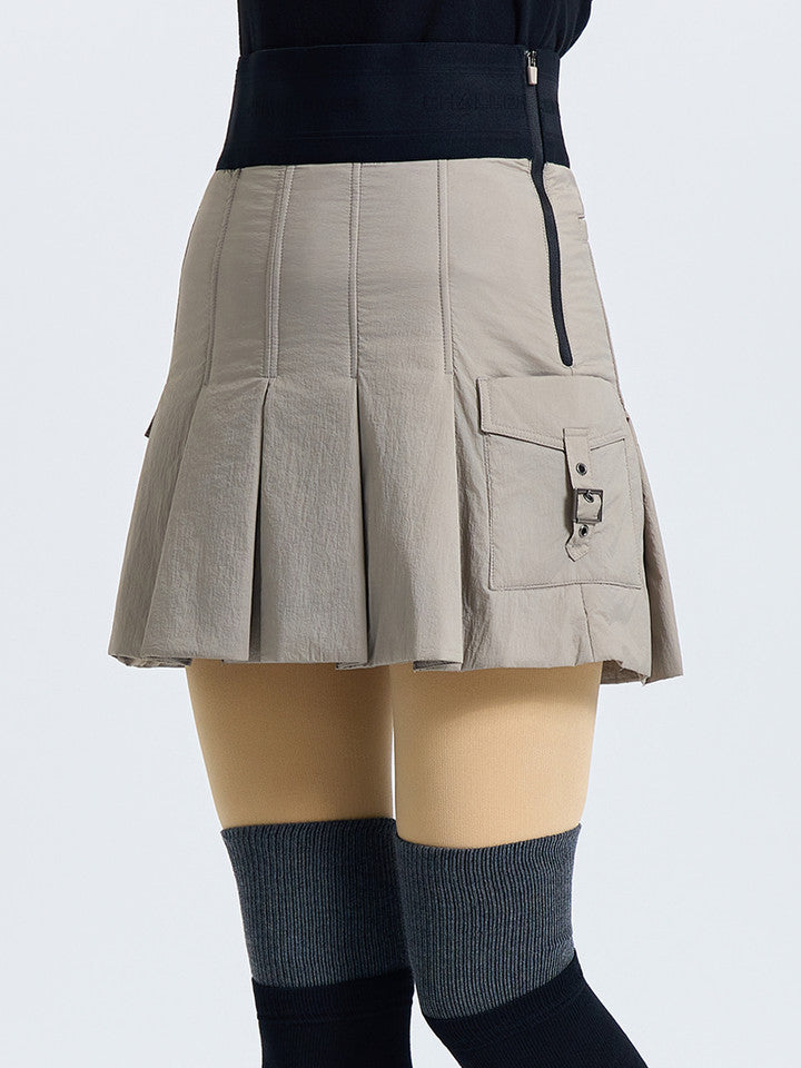 Challenger Women's Cargo Pocket Pleats Padded Culottes - Sand