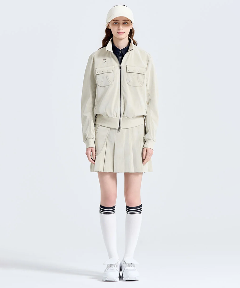 Challenger Women's Coreflex Suede High-Neck Jacket - Light Beige