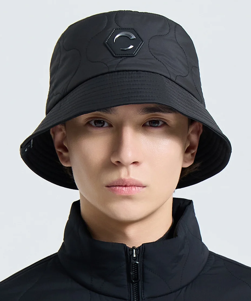 Challenger Uni Arc'C Wappen Quilted Earflap Bucket Hat - Black