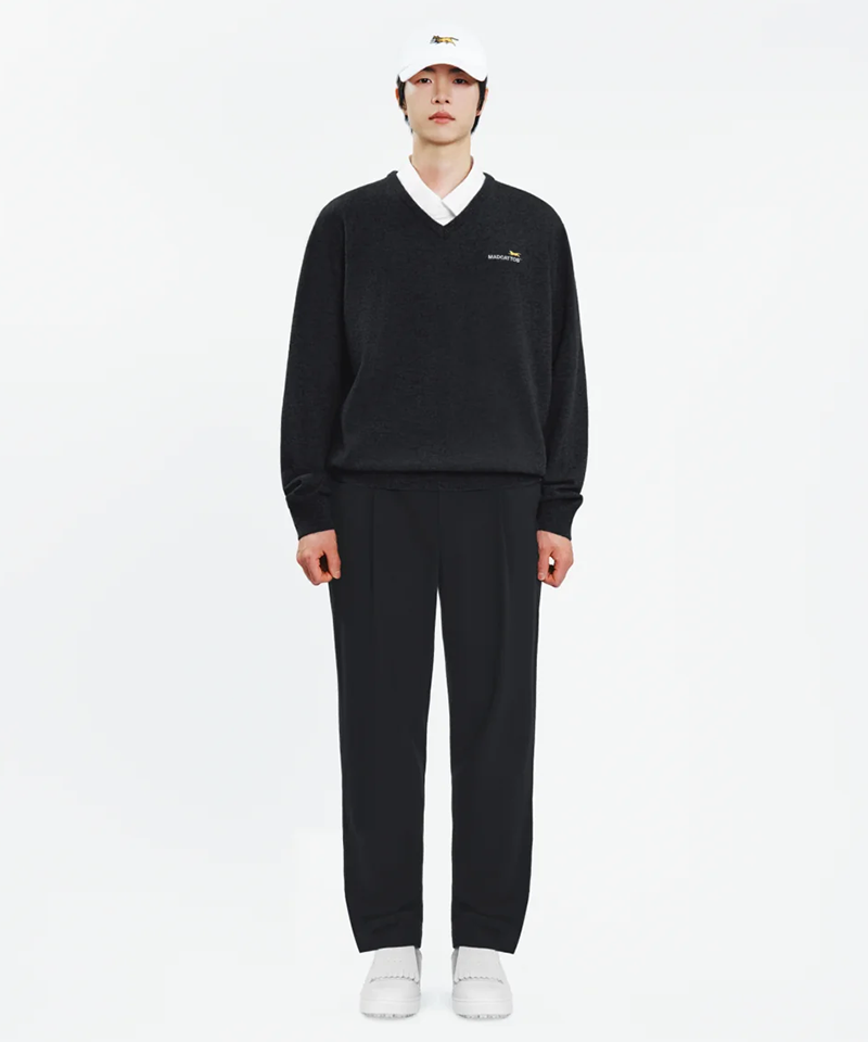 MCC Cashmere V-Neck Sweater - Charcoal Grey