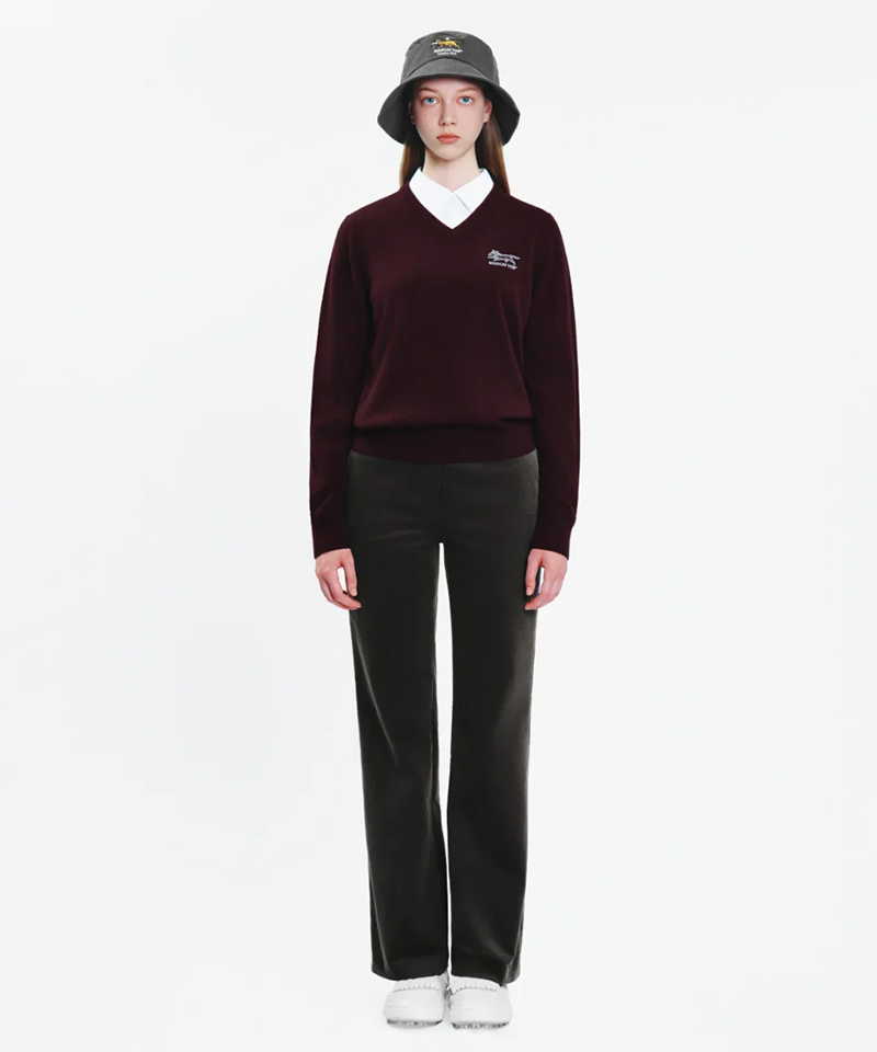 MCC Women's Cashmere V-Neck Sweater - Burgundy