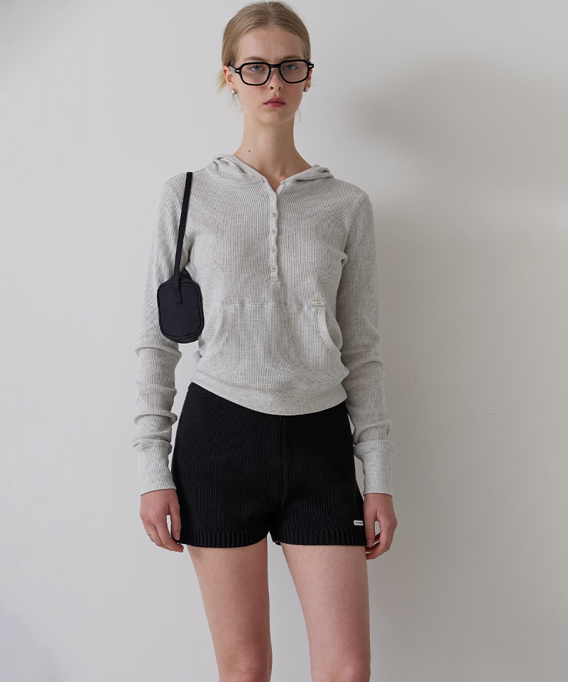 PIV'VEE Hooded Long Sleeve Top - Oatmeal Grey