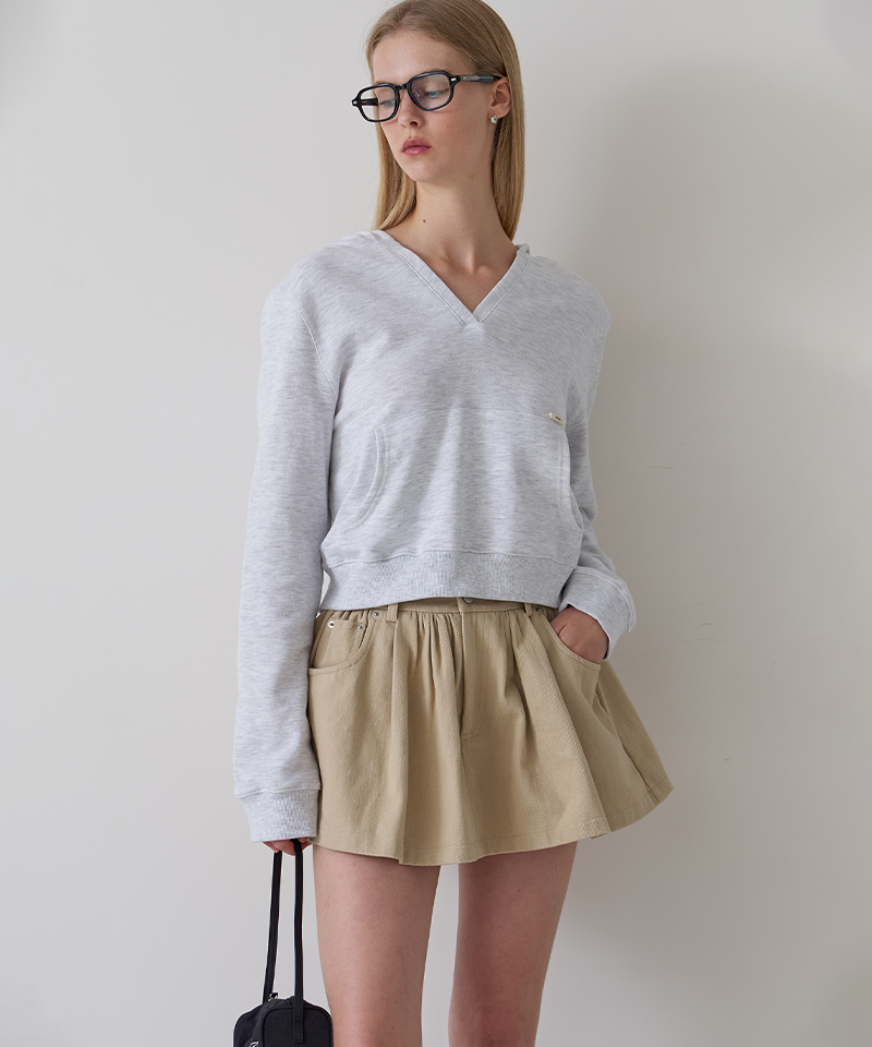 PIV'VEE Shearling Mini Skirt - Milk Tea Beige