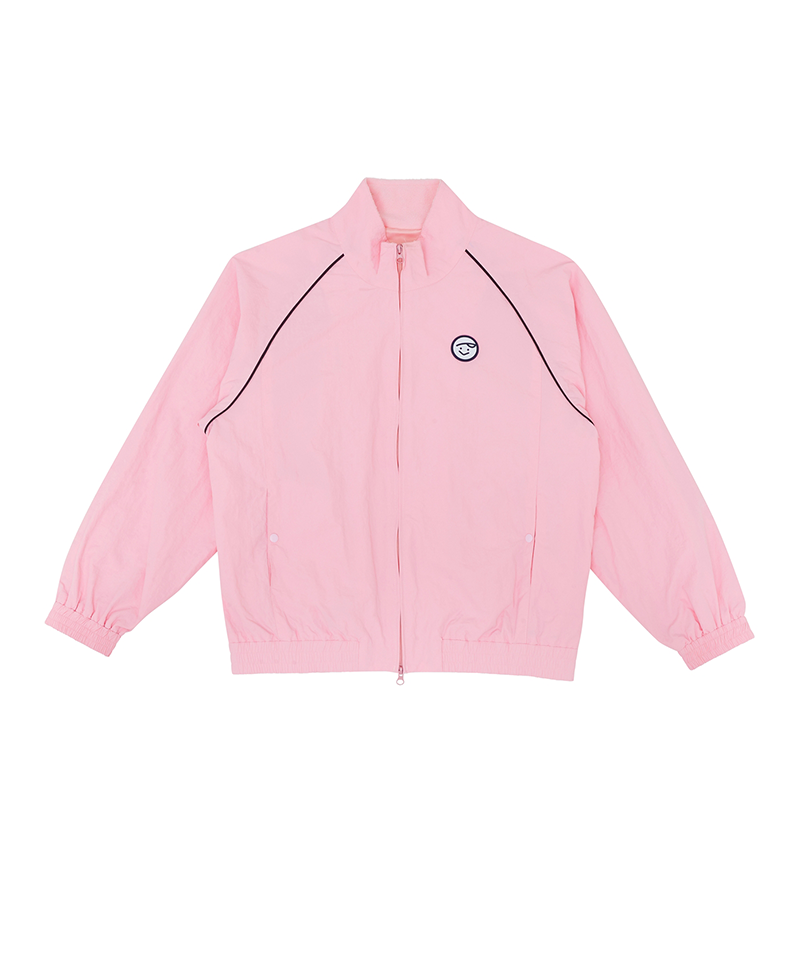 Piv'vee Smiley Patch Blouson Zip-up Jumper - Bubble Pink