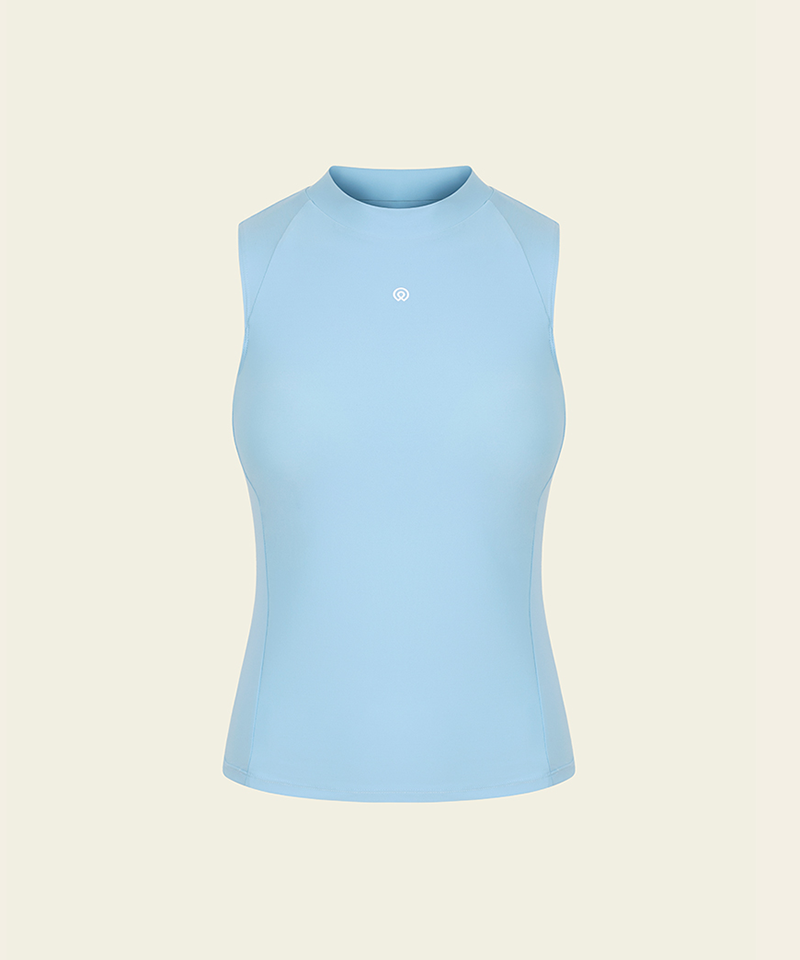 FORDI Innercap Mockneck Sleeveless T-shirt - Baby Blue