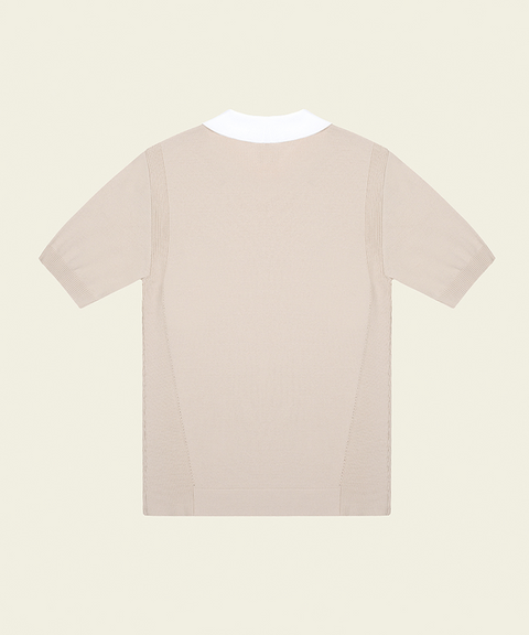 FORDI Collar short sleeve knit ver.2 - Beige