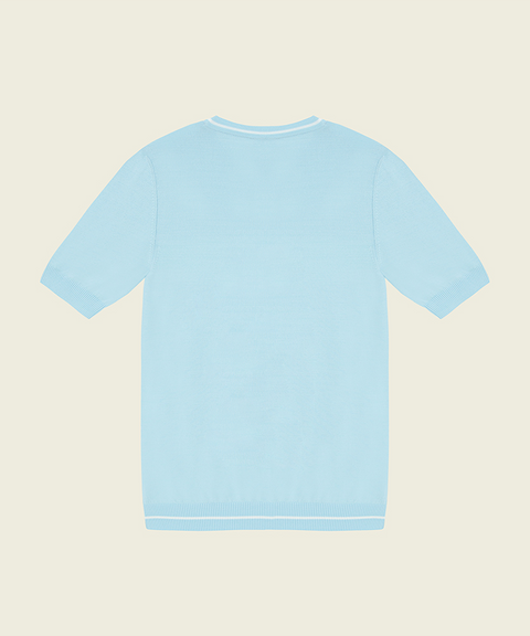 FORDI Loose Short Sleeve Knit - Baby Blue