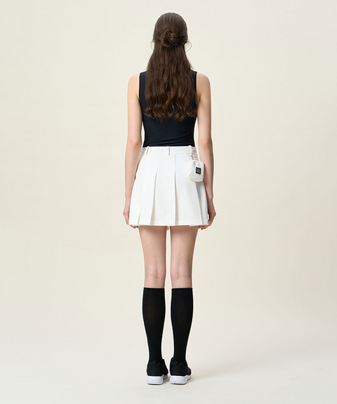 [Warehouse Sale] FORDI Pocket Pleated Skirt - White