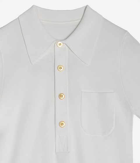 OBER Golf Solid Summer Collar Knit - White