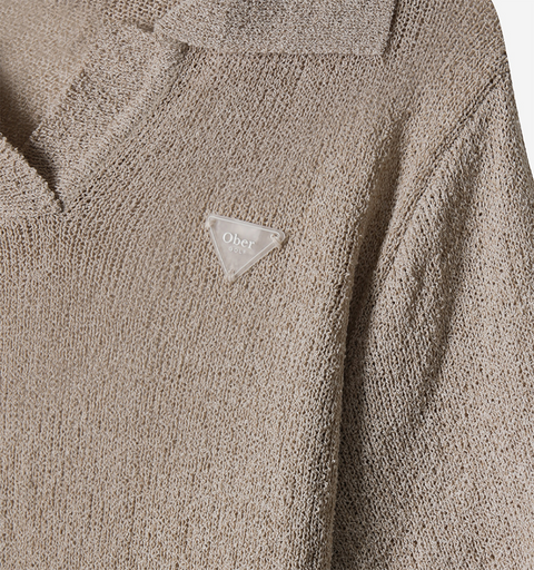 OBER Golf Summer Open Collar Knit - Beige