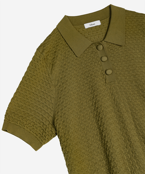 OBER Golf Weaving Texture Cara Knit - Olive