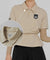 XEXYMIX Golf Woven String Collar Short Sleeve - Light Beige