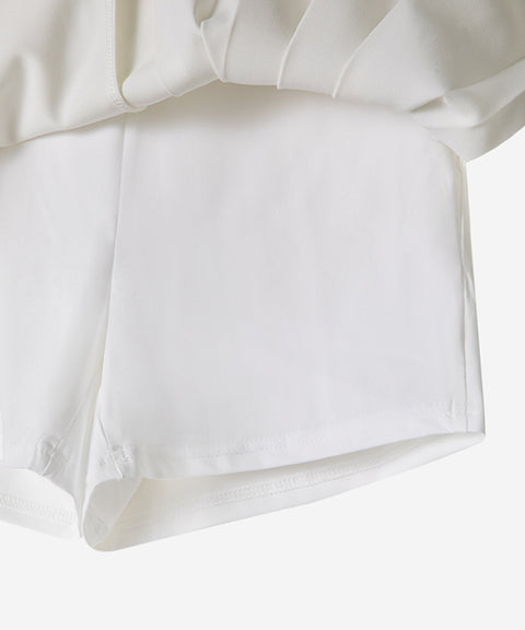 OBER Golf Pocket Pleated Wrap Skirt - White