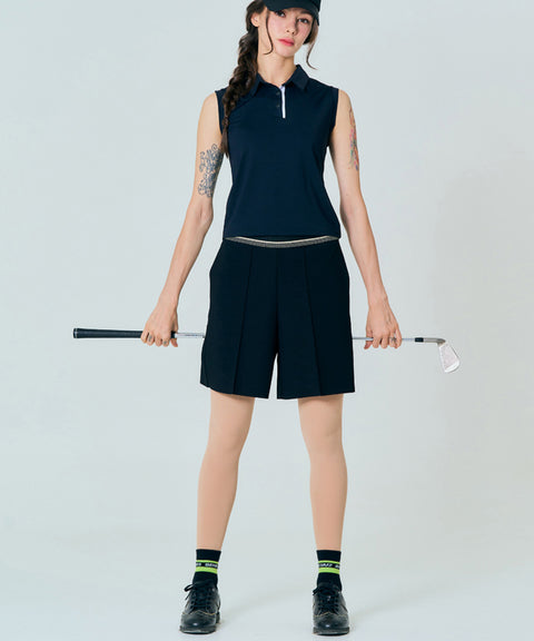 BENECIA 12 Pintuck Part 5 Shorts - Black